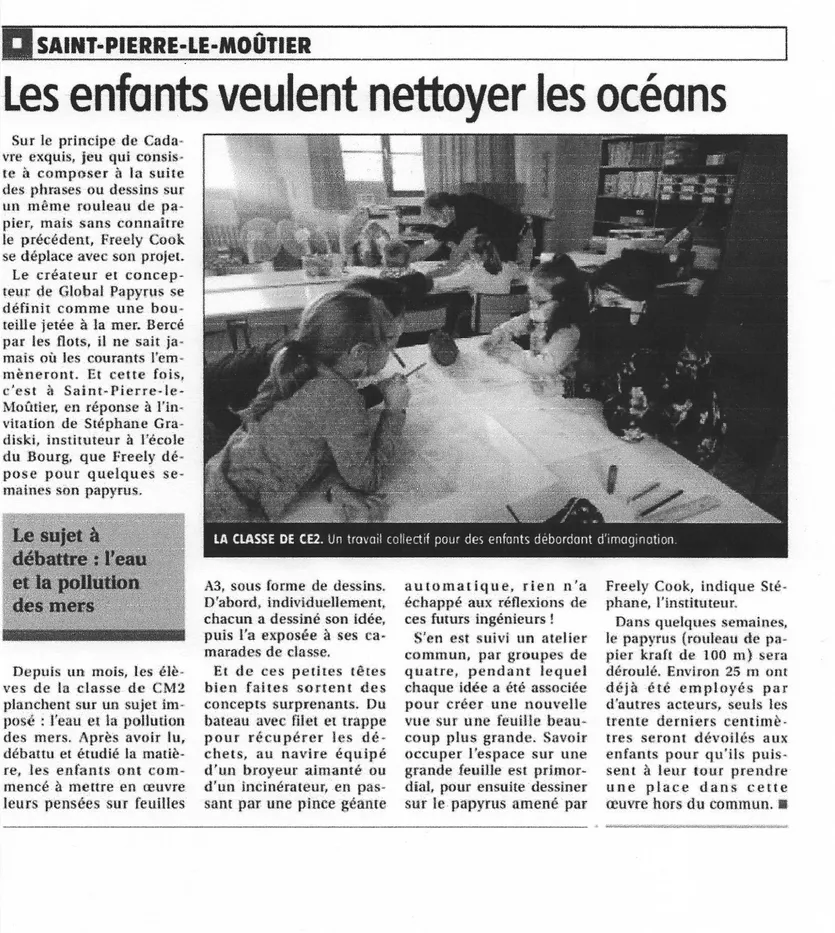 Coupure de presse, édition du 4 décembre - Freely Cook